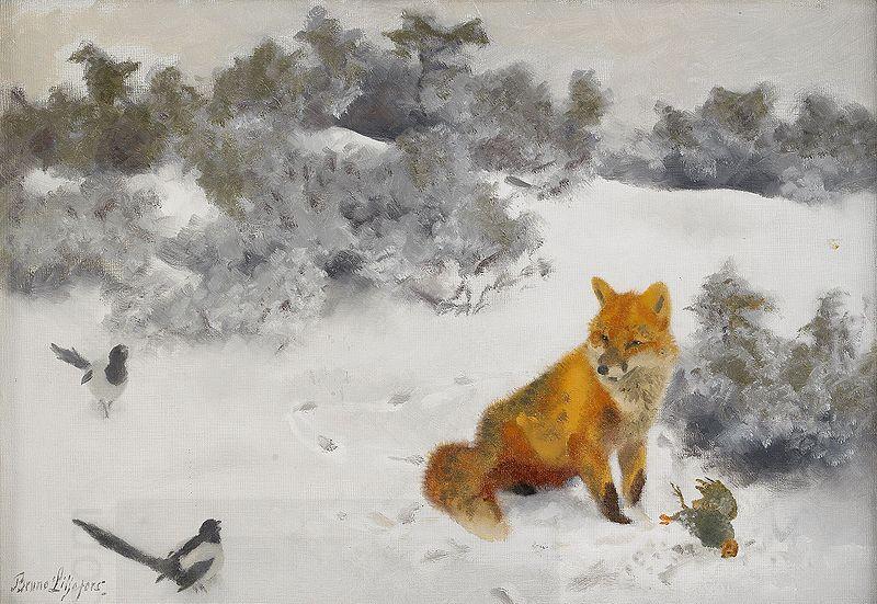 bruno liljefors Fox in Winter Landscape China oil painting art